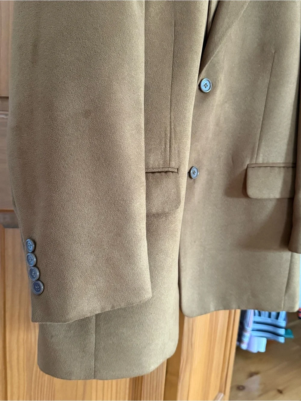 Chaps Ralph Lauren Men’s Two Button Brown Blazer Suede Sport Coat Jacket 40R